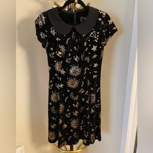 ModCloth X Collectif Gold/ Black Velvet Dress: Medium